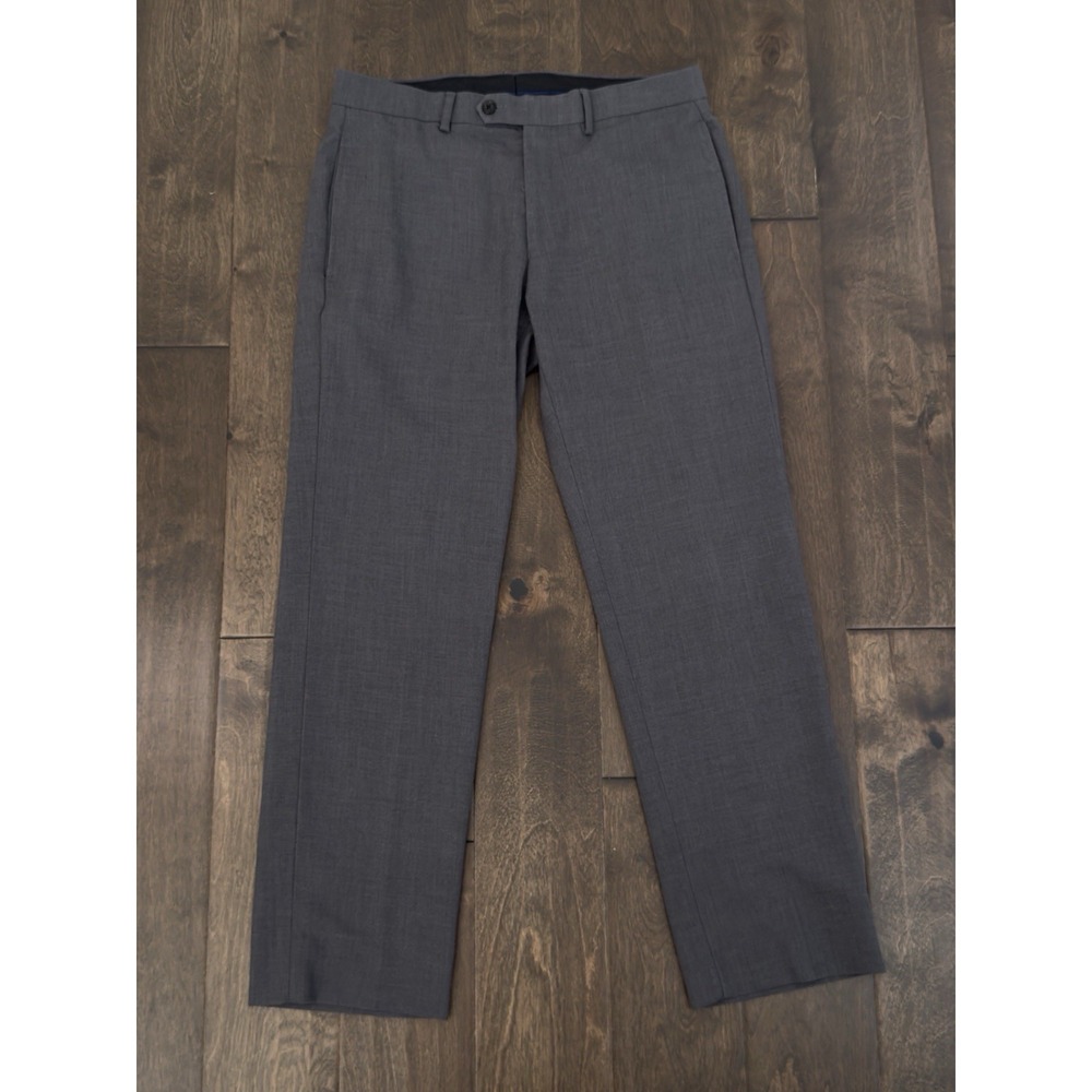 Ralph Lauren Flat Front Dress Pants Mens Size 32X28.5 Dark Grey Stretch Pockets
